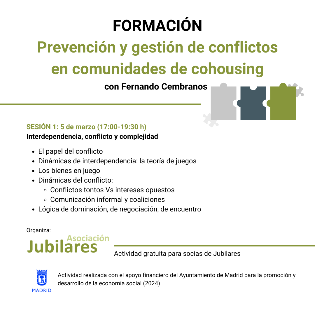 Prevención y gestión de conflictos en comunidades de cohousing Sesión 1