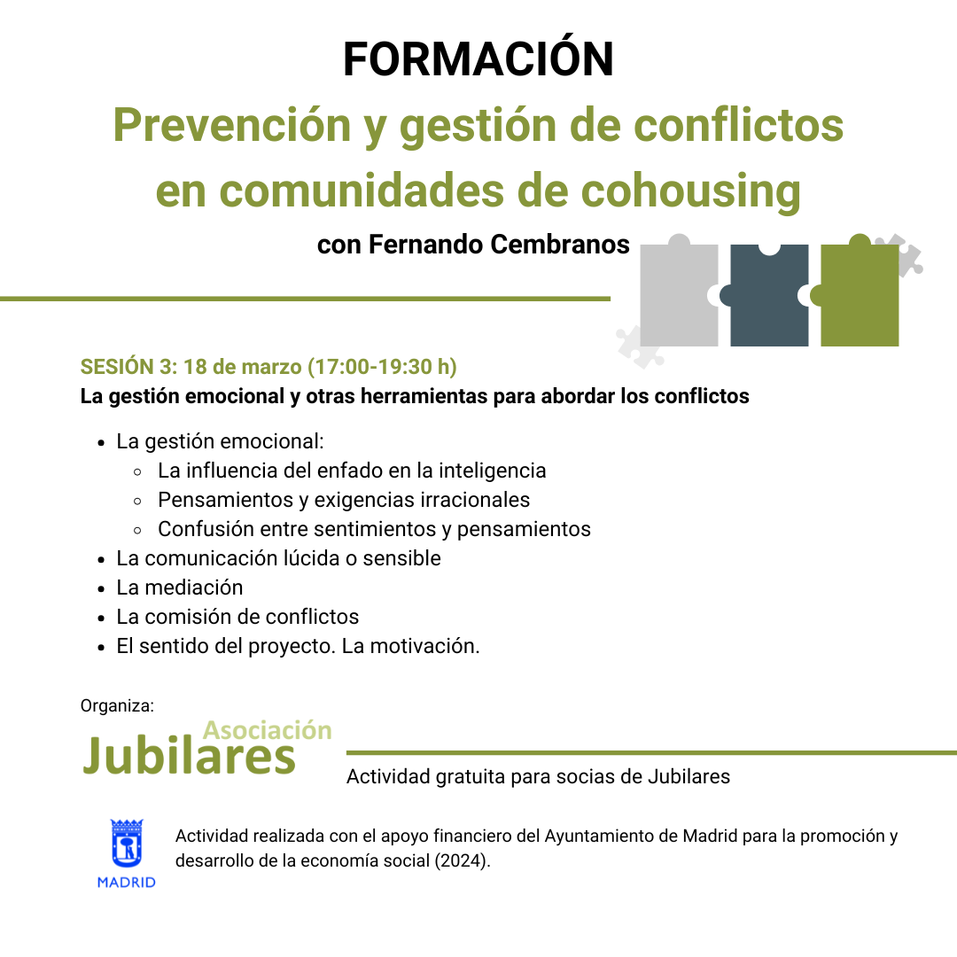 Prevención y gestión de conflictos en comunidades de cohousing Sesión 3